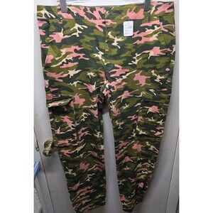 Red Fox Women's High Waist Camouflage PINK Cargo Jogger Pants - Army Casual 3XL